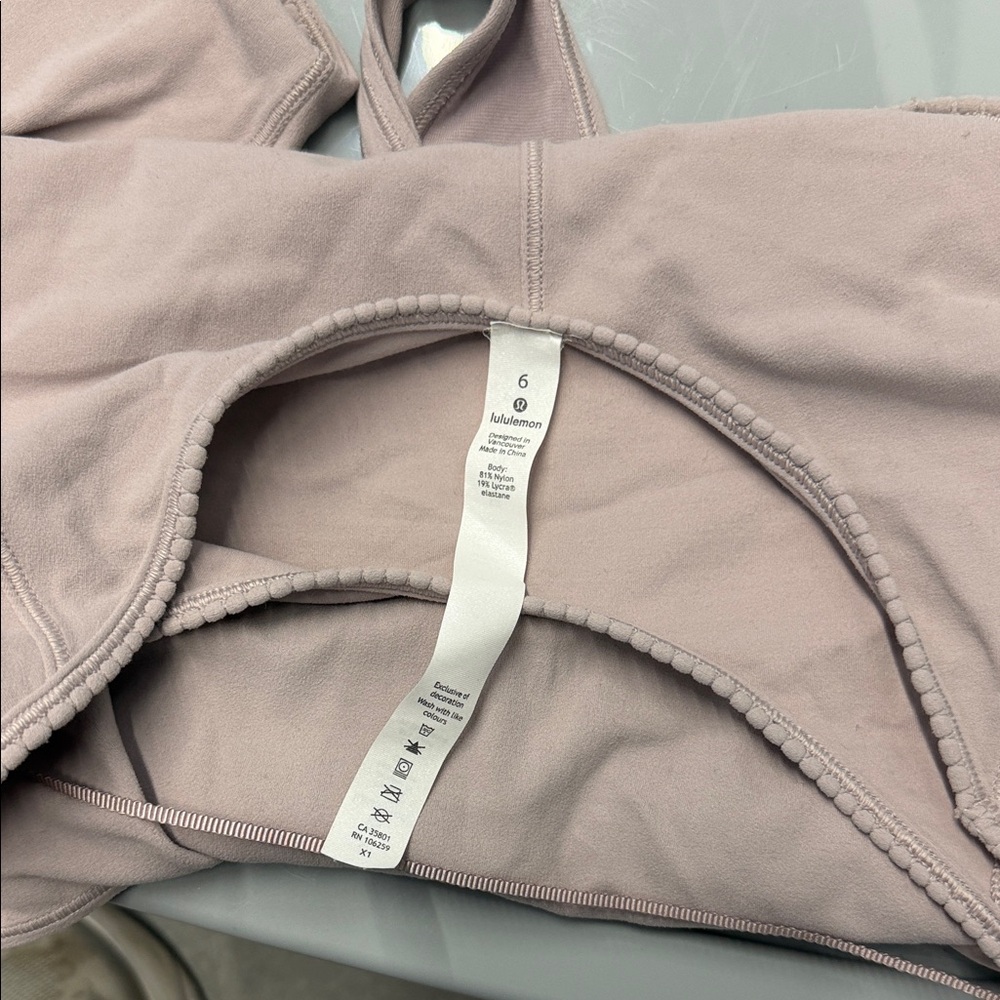 Lululemon Light Mauve body suit - Size 6